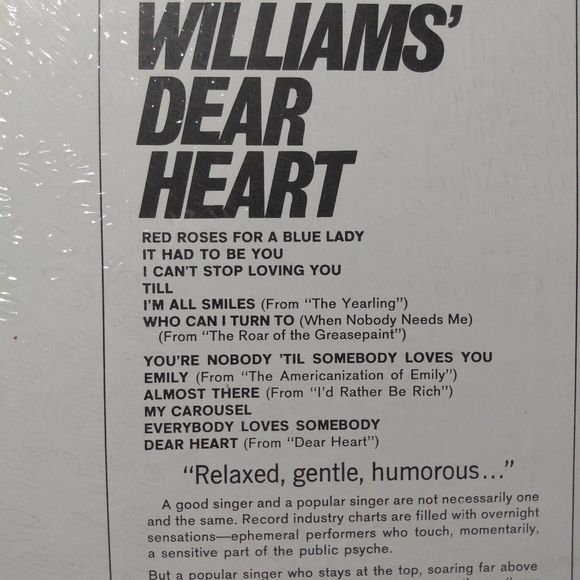 2 Andy Williams Dear Heart & In the Arms of Love Vinyl Records - Picture 8 of 10